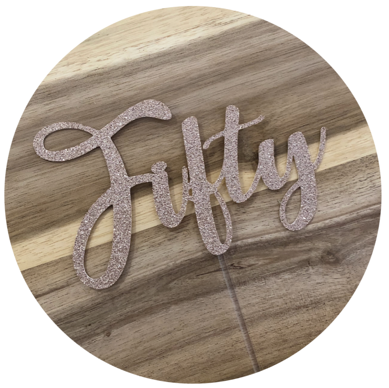 Fifty 50th Personalised Glitter Cake Topper