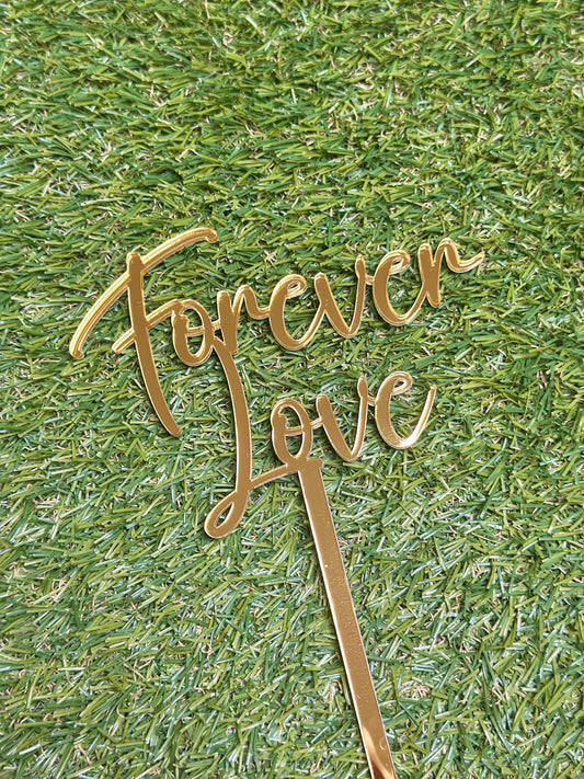 Forever Love Engagement Wedding Custom Acrylic Cake Topper