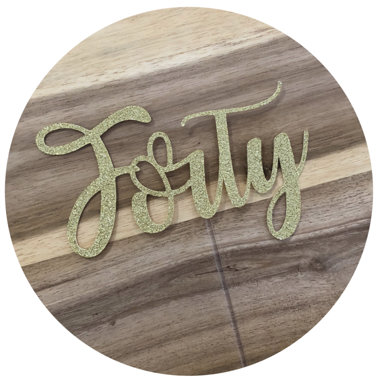 Forty 40th Personalised Glitter Cake Topper