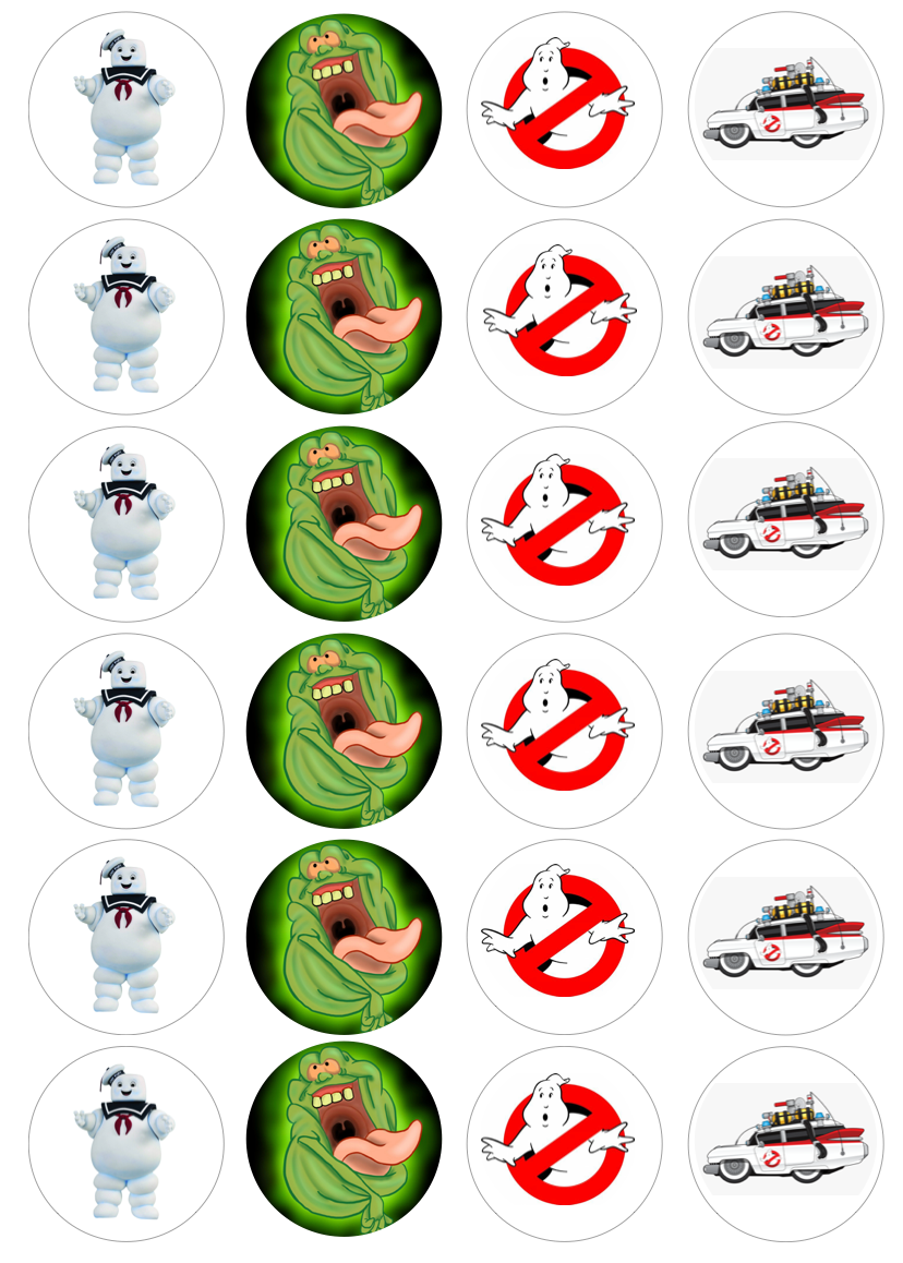Ghostbusters Cupcake Edible Icing Image Toppers