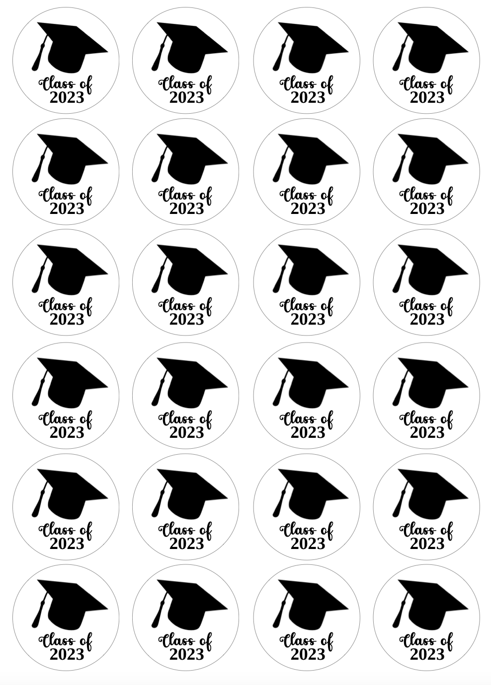 Graduation Class of 2023 Cupcake Edible Icing Image Toppers – Blissful ...