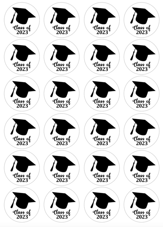 Graduation Class of 2023 Cupcake Edible Icing Image Toppers
