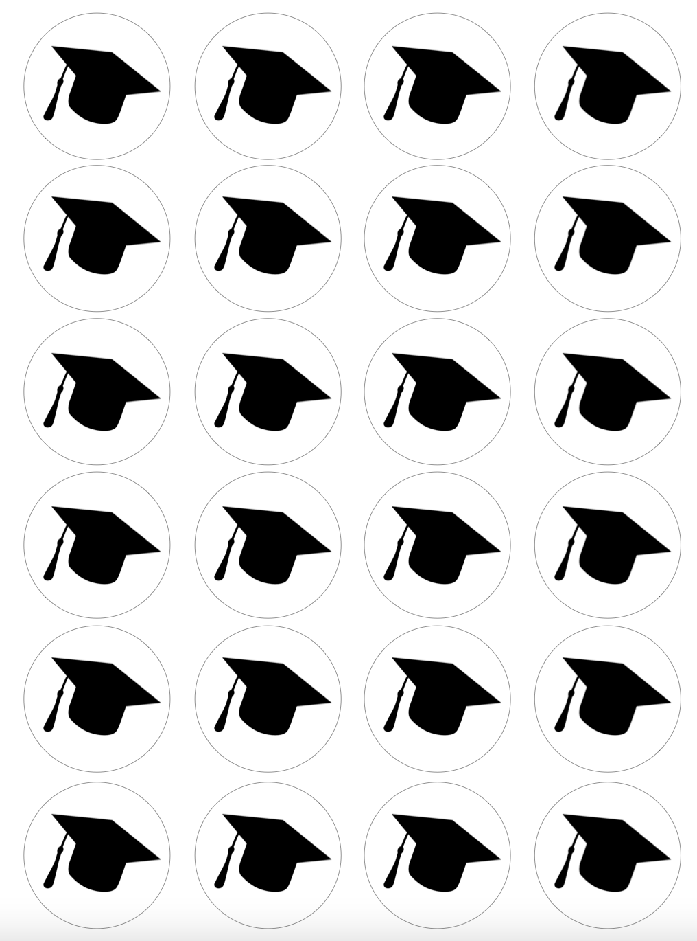 Graduation Hat Cupcake Edible Icing Image Toppers