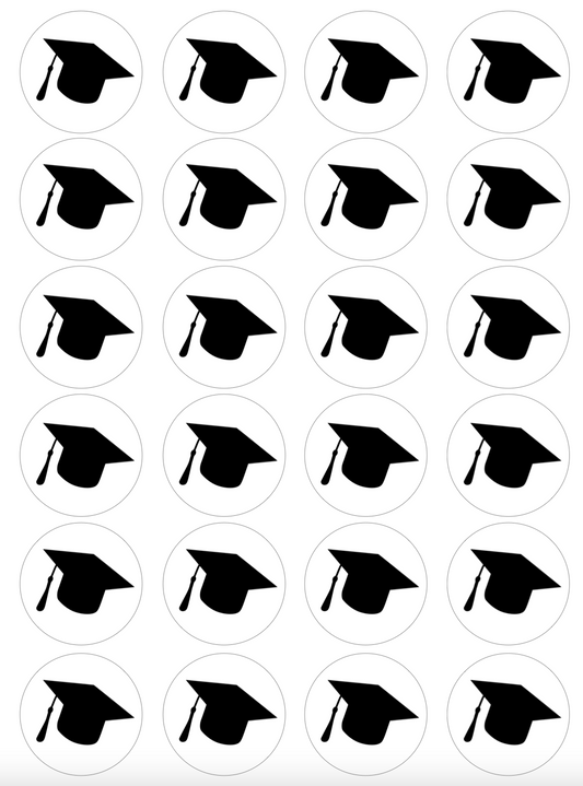 Graduation Hat Cupcake Edible Icing Image Toppers