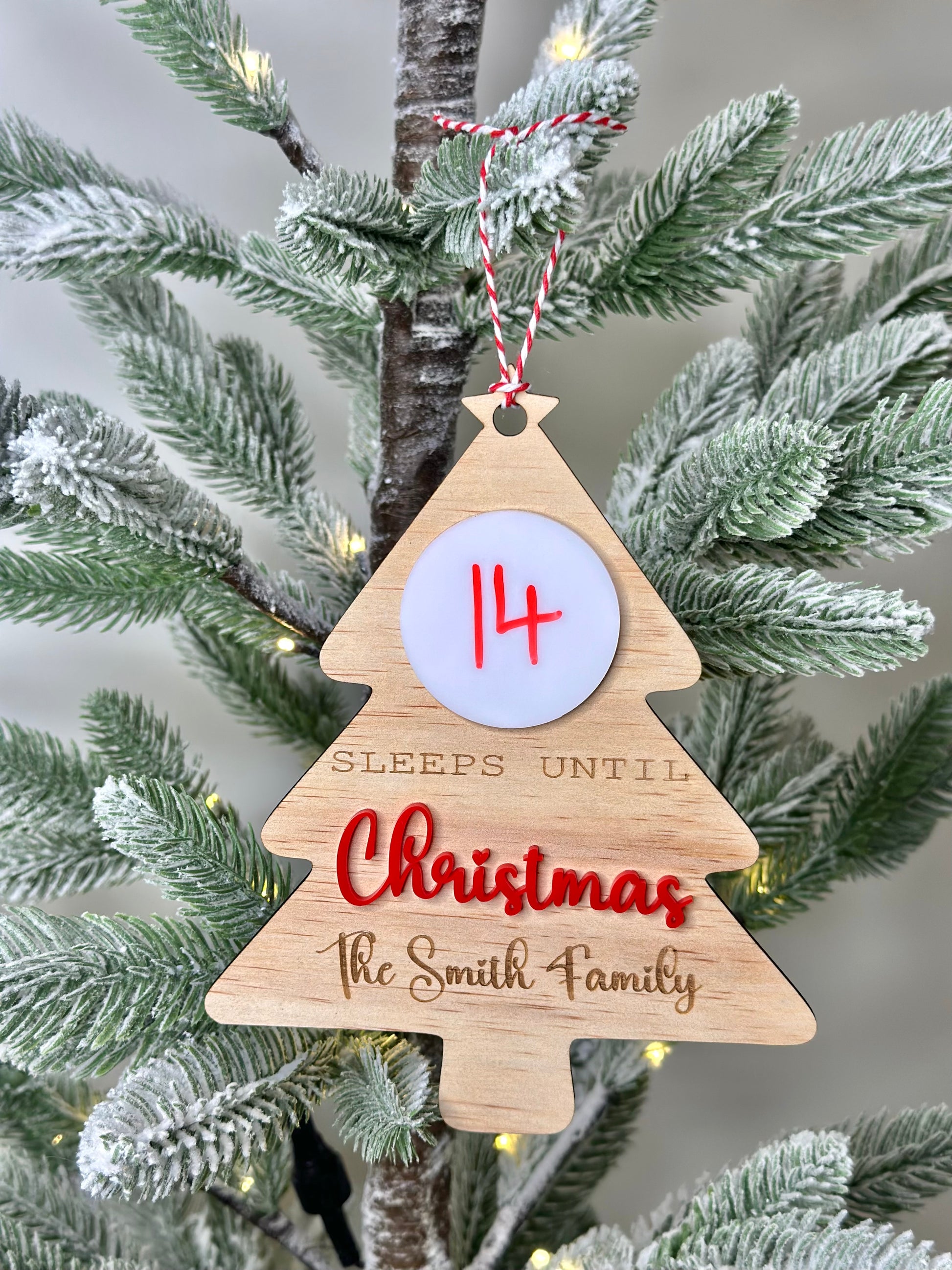 Hanging Christmas Countdown Tree - Personalised