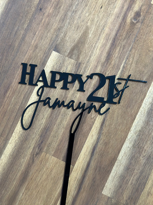 Happy Age Name Custom Acrylic Cake Topper #4
