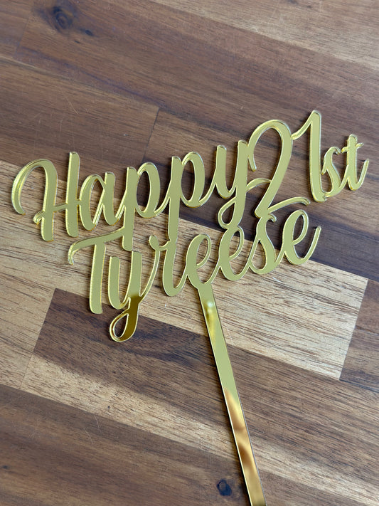 Happy Age Name Custom Acrylic Cake Topper #6