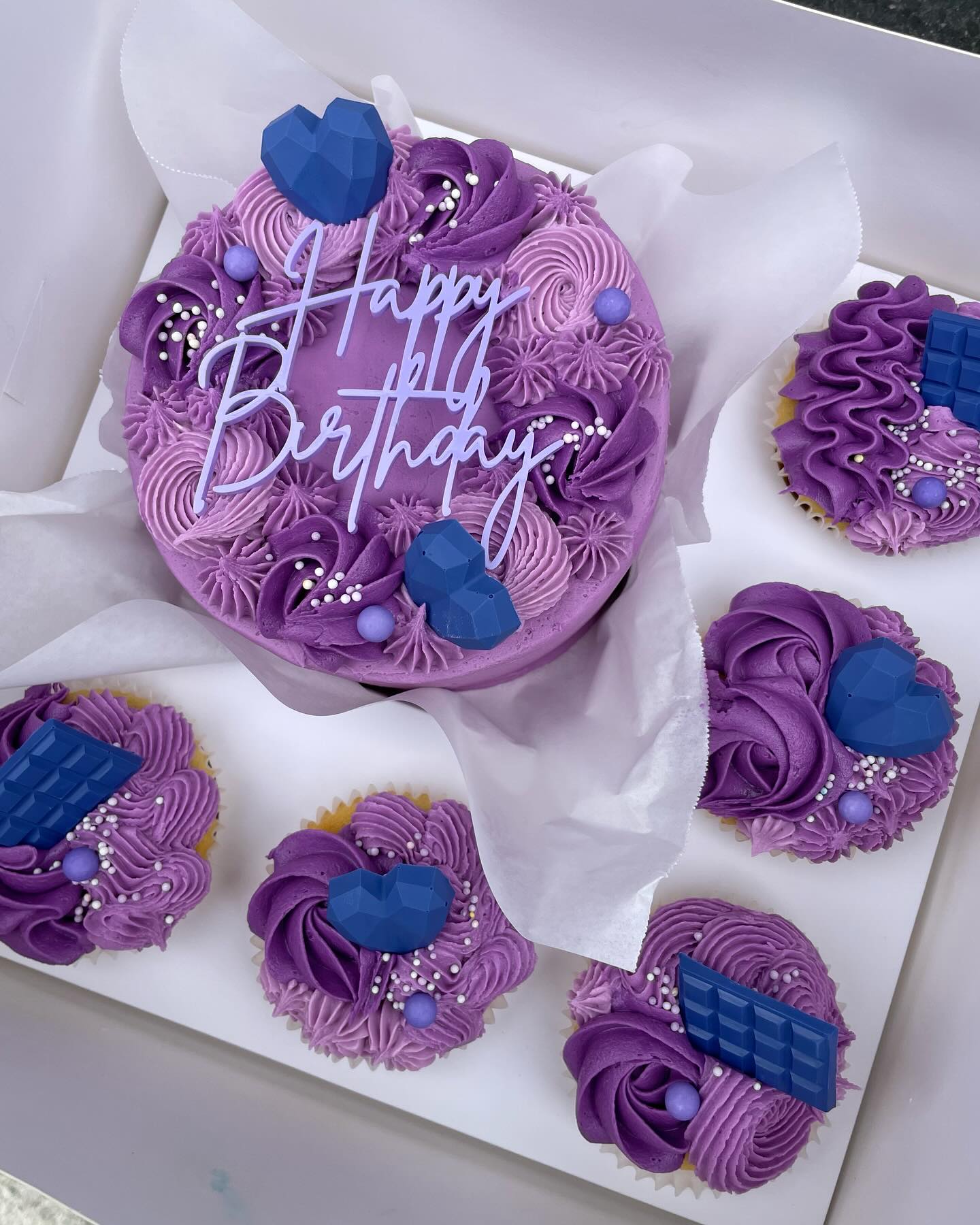 Happy Birthday Cupcake Charm Acrylic 2pk