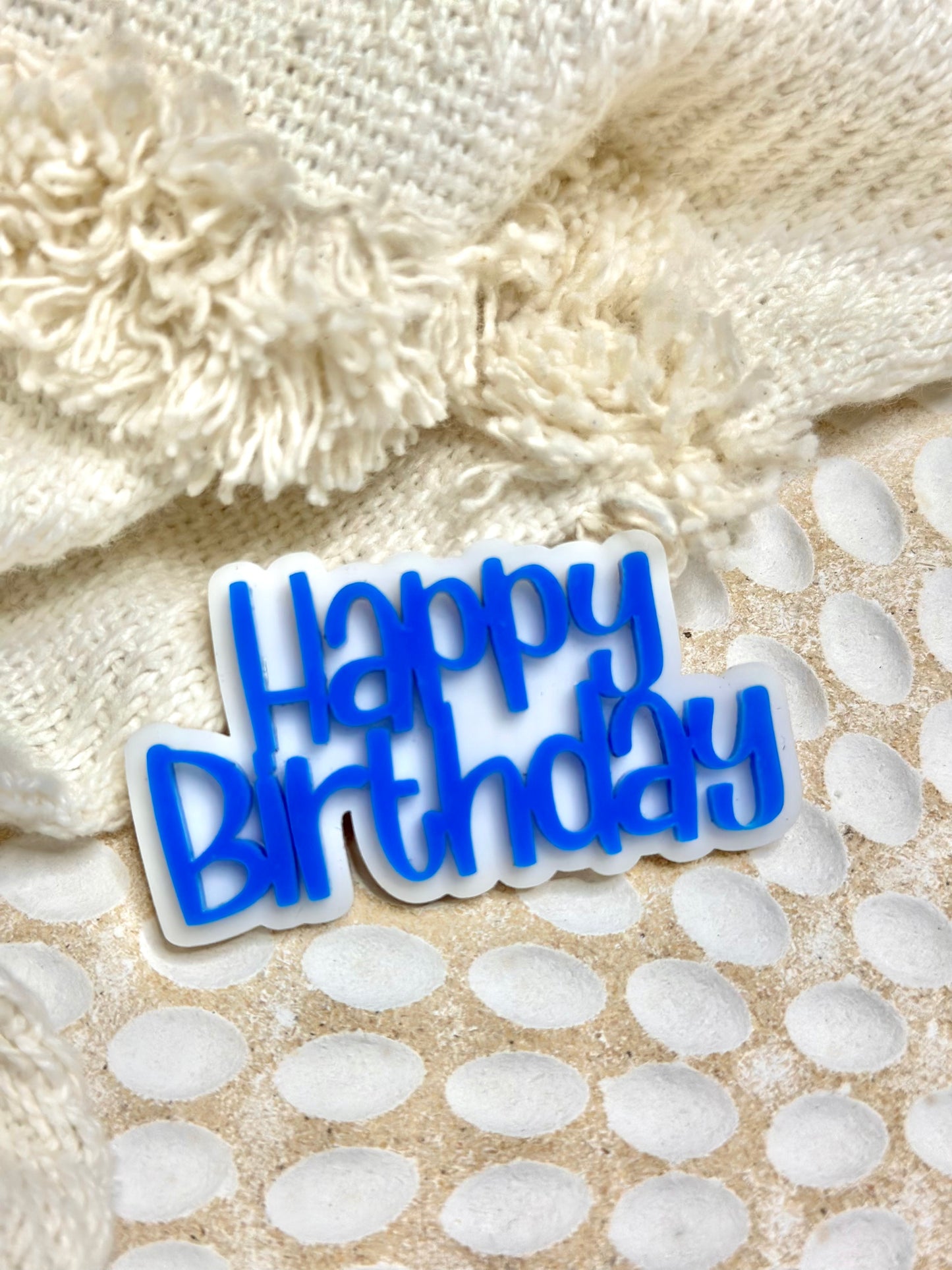 Happy Birthday Double Layer Cupcake Charm Acrylic 2pk
