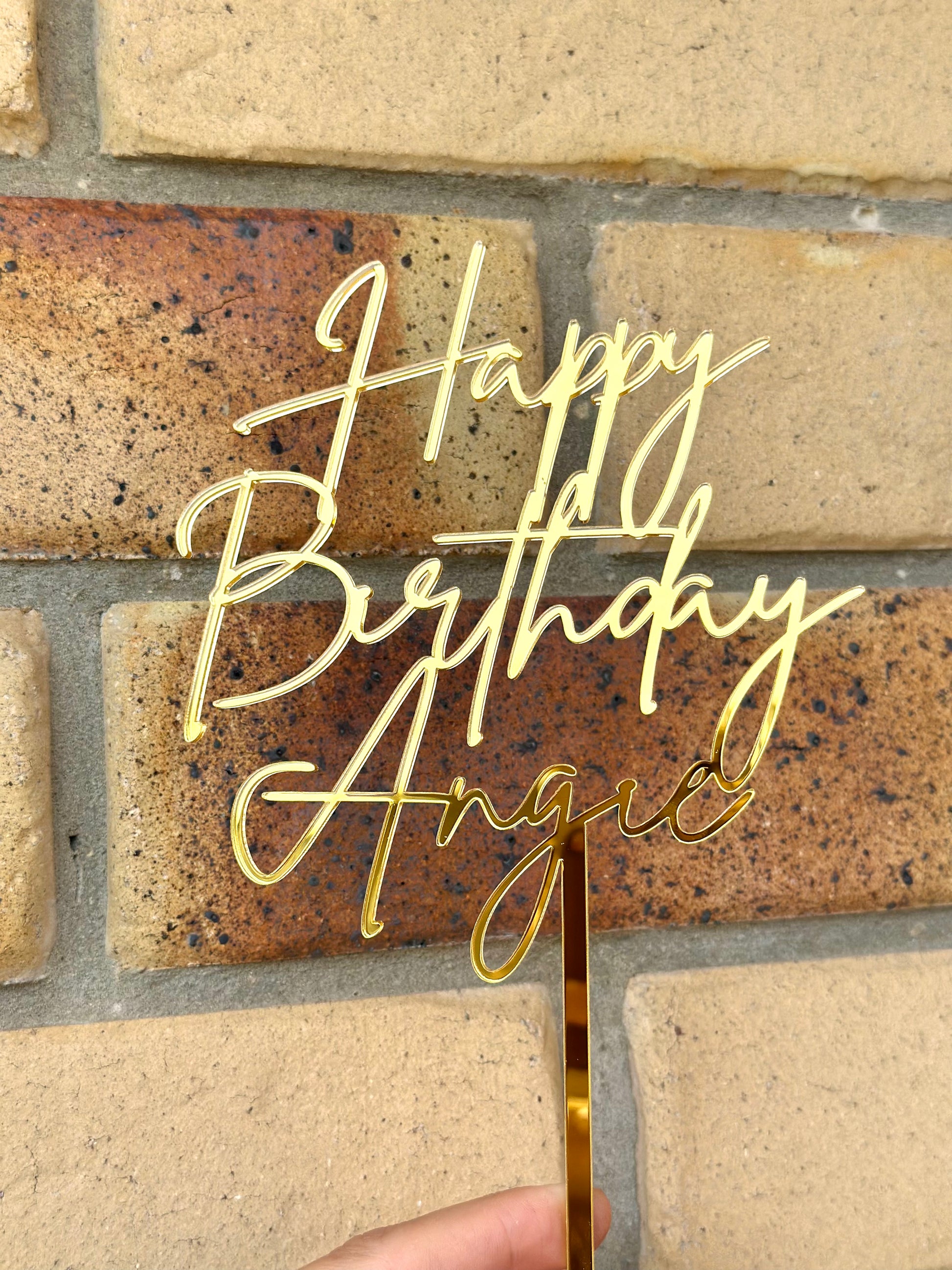 Happy Birthday Name Custom Acrylic Cake Topper