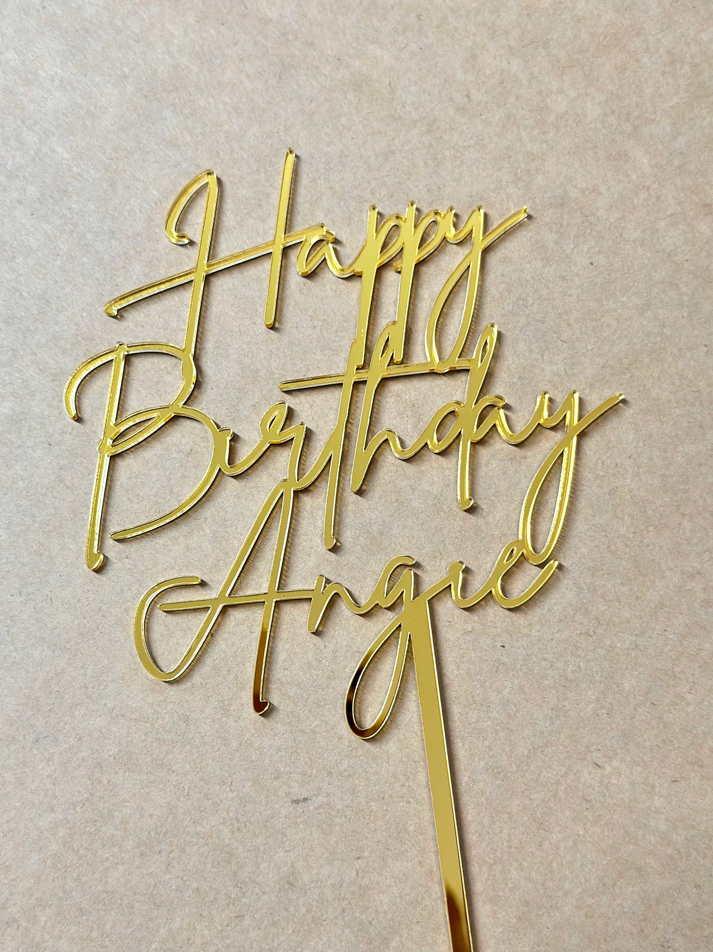 Happy Birthday Name Custom Acrylic Cake Topper