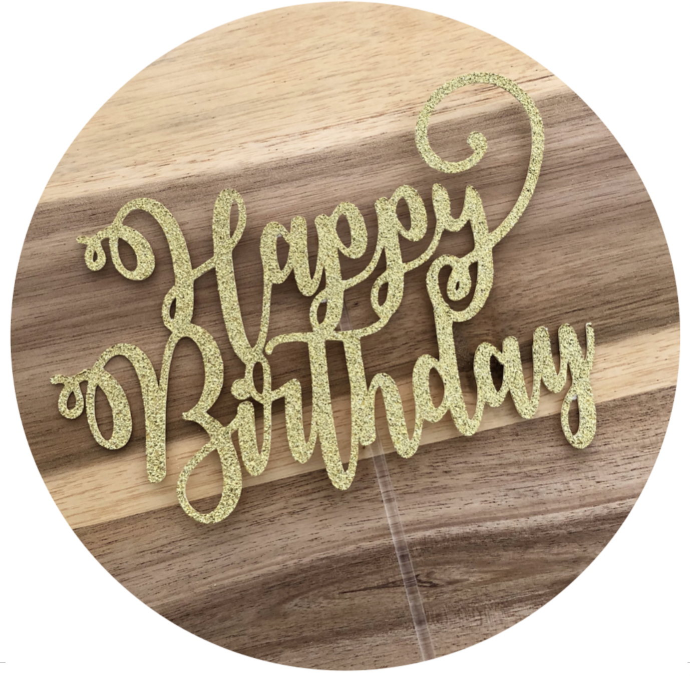 Happy Birthday Personalised Glitter Cake Topper