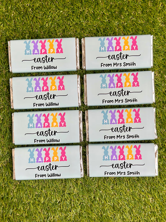 Happy Easter Personalised Chocolate Bar Gift x 4