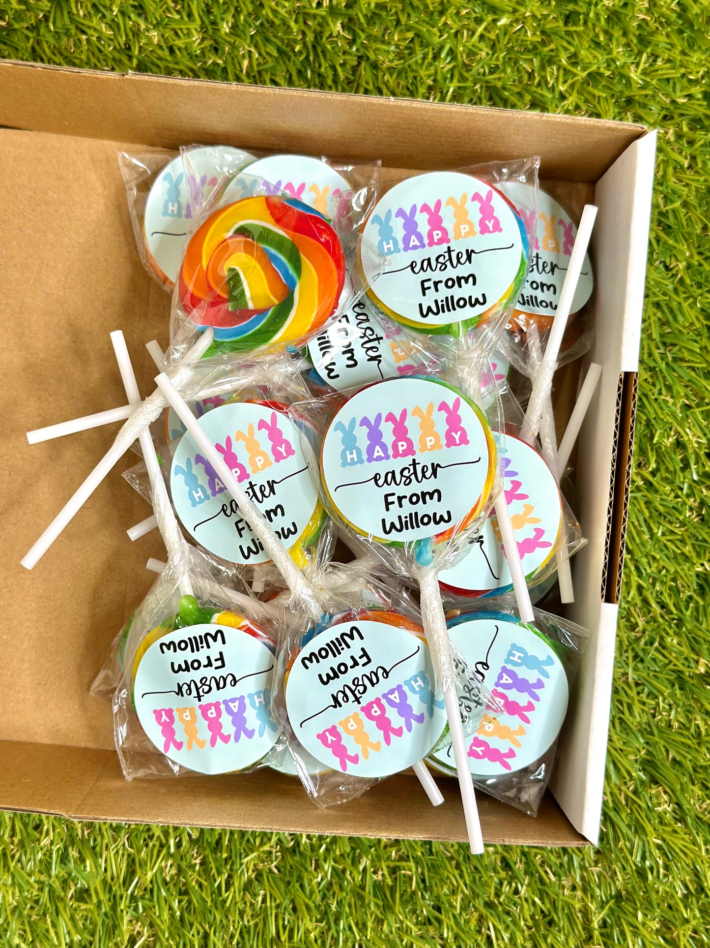 Happy Easter Personalised Name Lollipop 10 pack