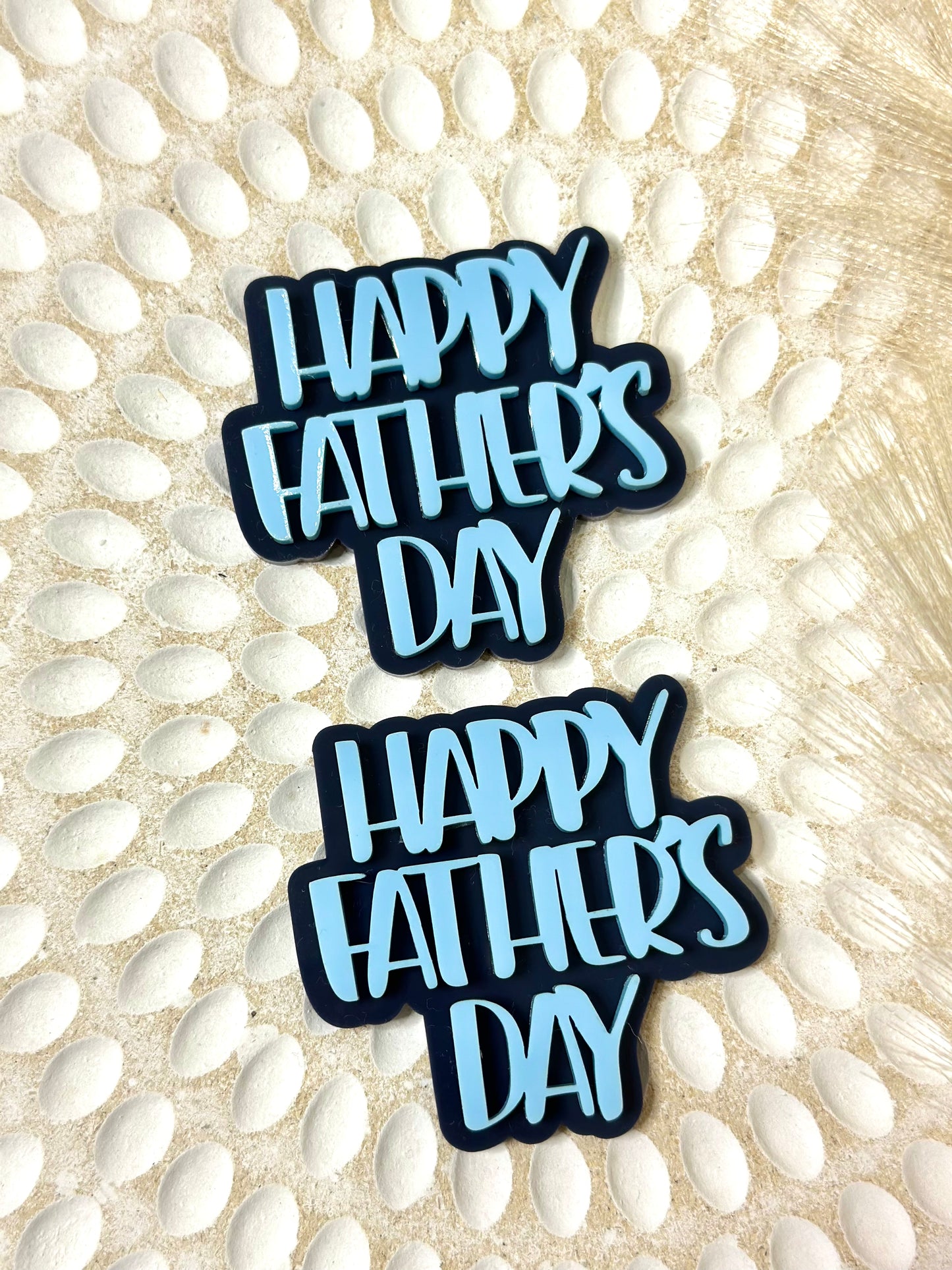 Happy Father's Day Double Layer Cupcake Cake Charm 2pk