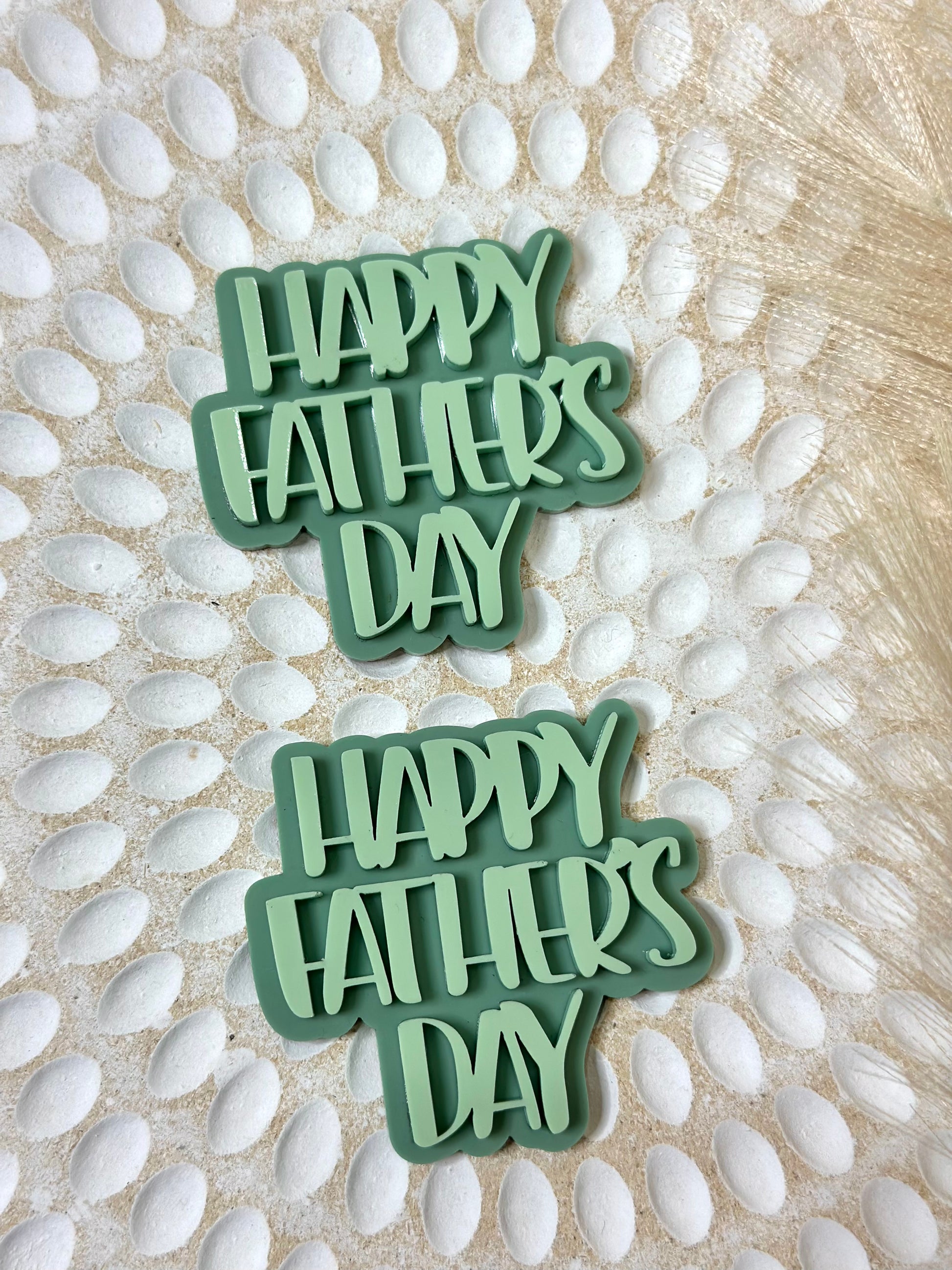 Happy Father's Day Double Layer Cupcake Cake Charm 2pk