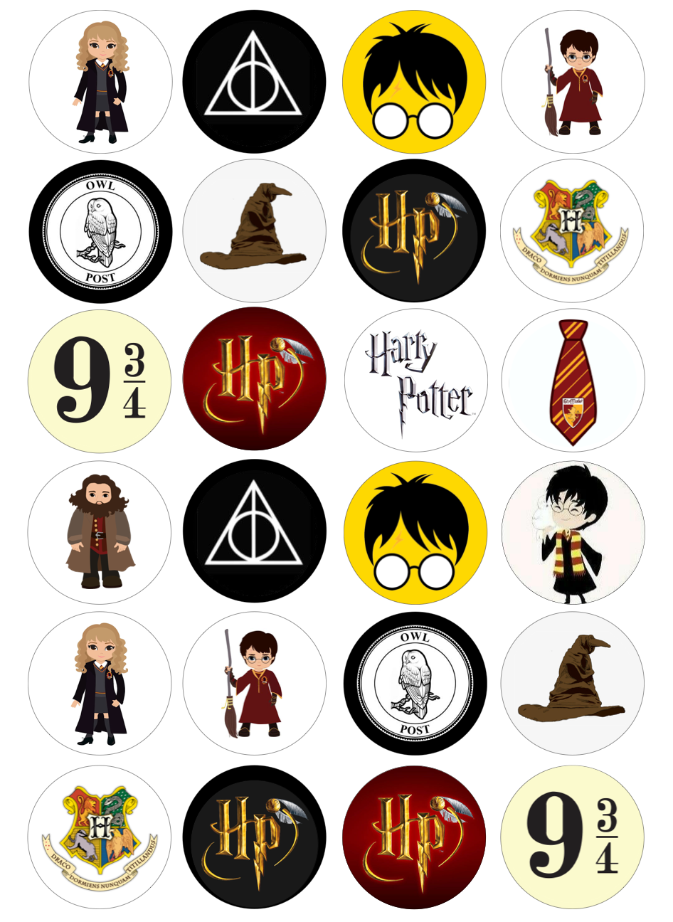 Harry Potter Cupcake Edible Icing Image Toppers
