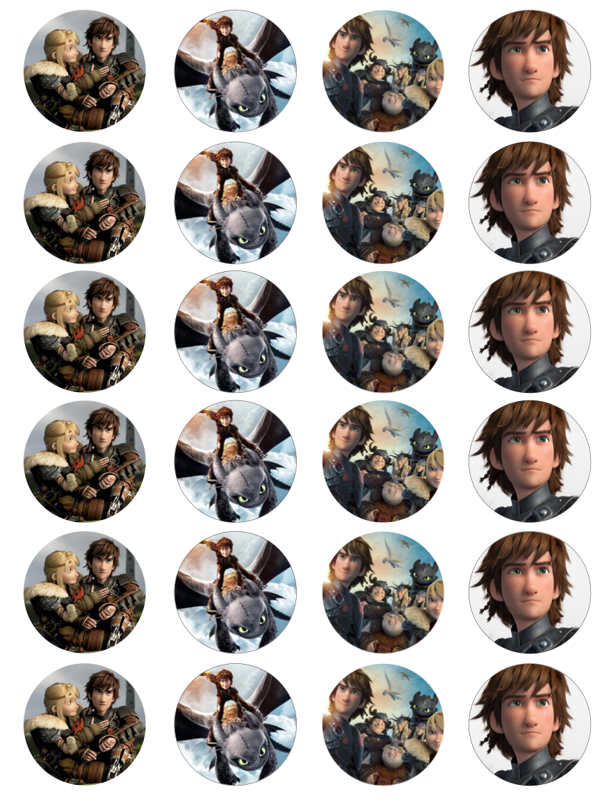 How to Train your Dragon Cupcake Edible Icing Image Toppers
