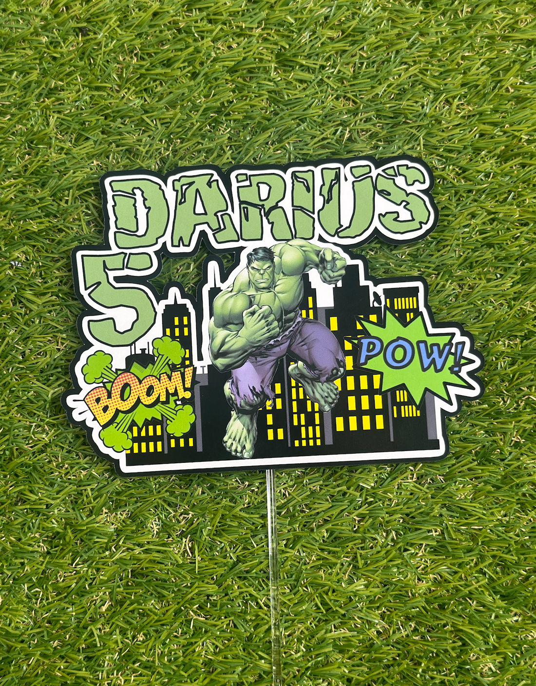 Hulk Superhero Personalised Cake Topper