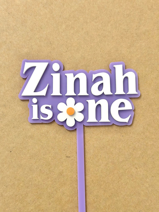 Daisy Double Layer Custom Acrylic Cake Topper #2
