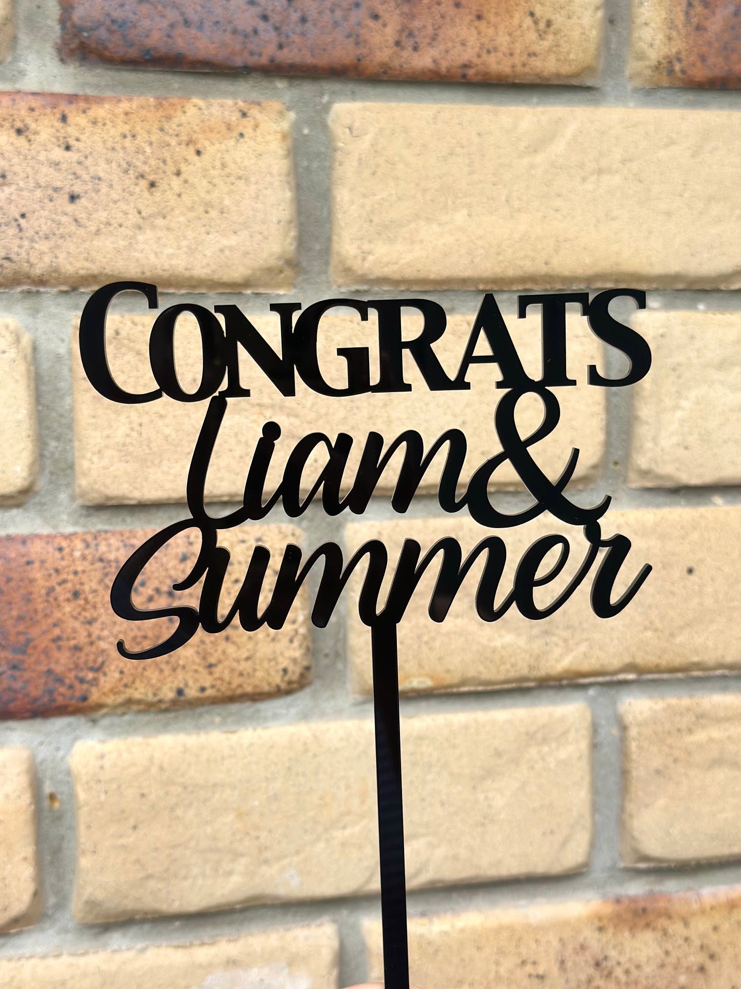 Congrats Name Graduation Acrylic Cake Topper