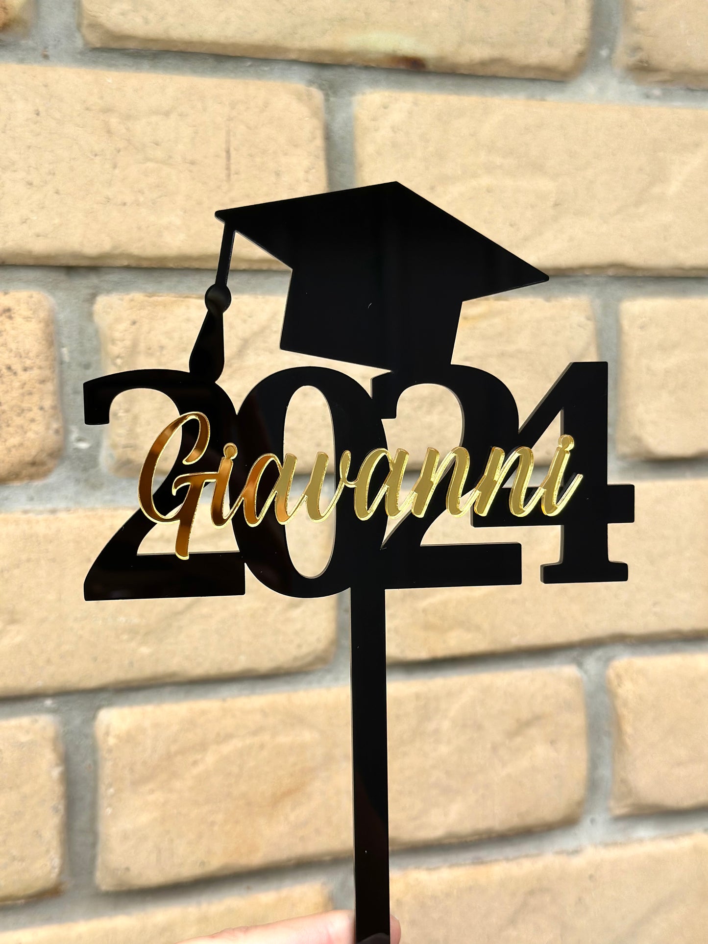 Double Layer 2024 Name Graduation Acrylic Cake Topper