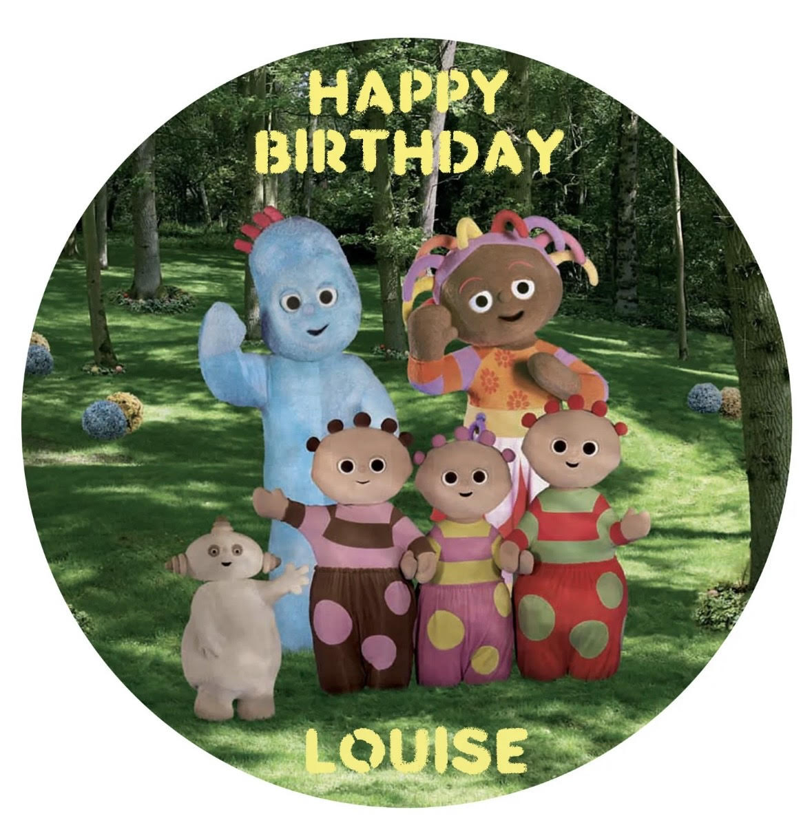 In The Night Garden Round Cake Edible Icing Image Topper 19cm