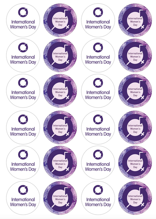 International Women's Day Cupcake Edible Icing Image Toppers