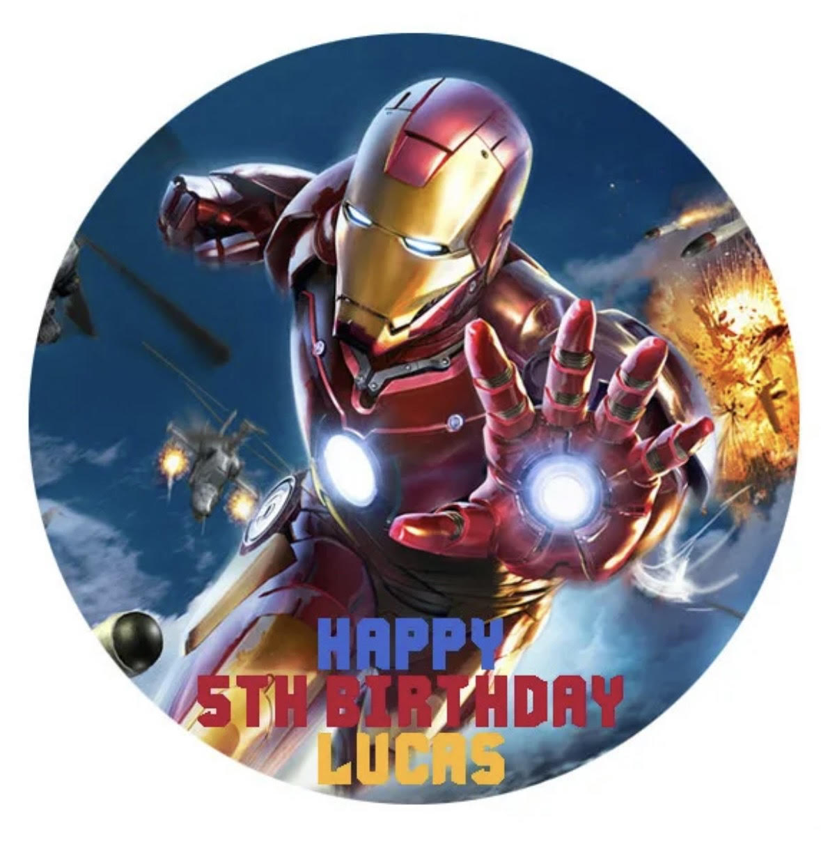 Ironman #1 Round Cake Edible Icing Image Topper 19cm