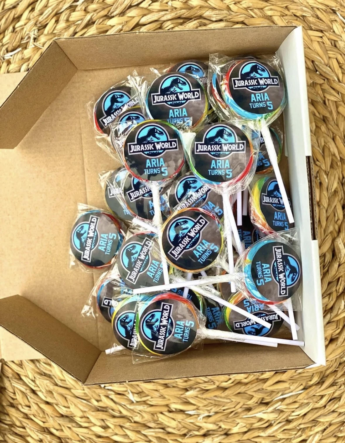Jurassic World Personalised Birthday Lollipop 10 pack