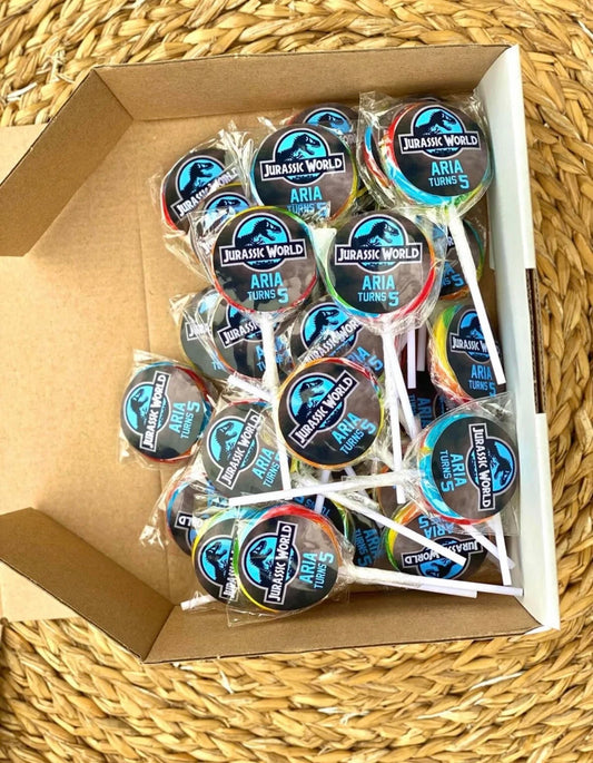 Jurassic World Personalised Birthday Lollipop 10 pack