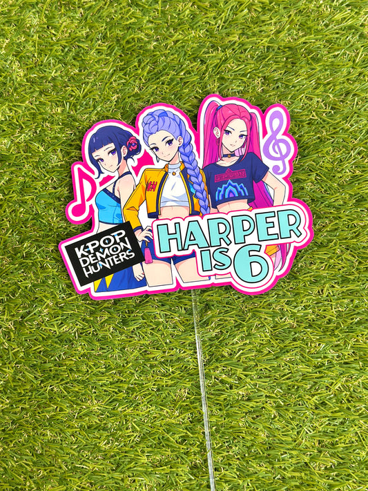 Kpop Demon Hunters Personalised Cake Topper