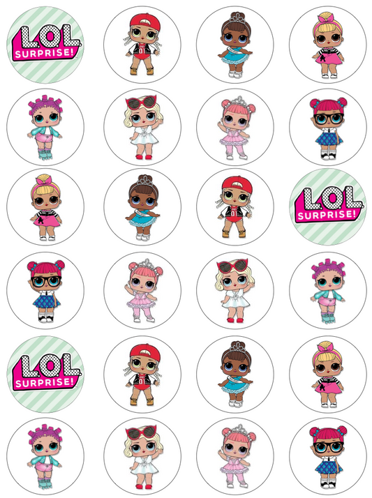 LOL Dolls #1 Cupcake Edible Icing Image Toppers