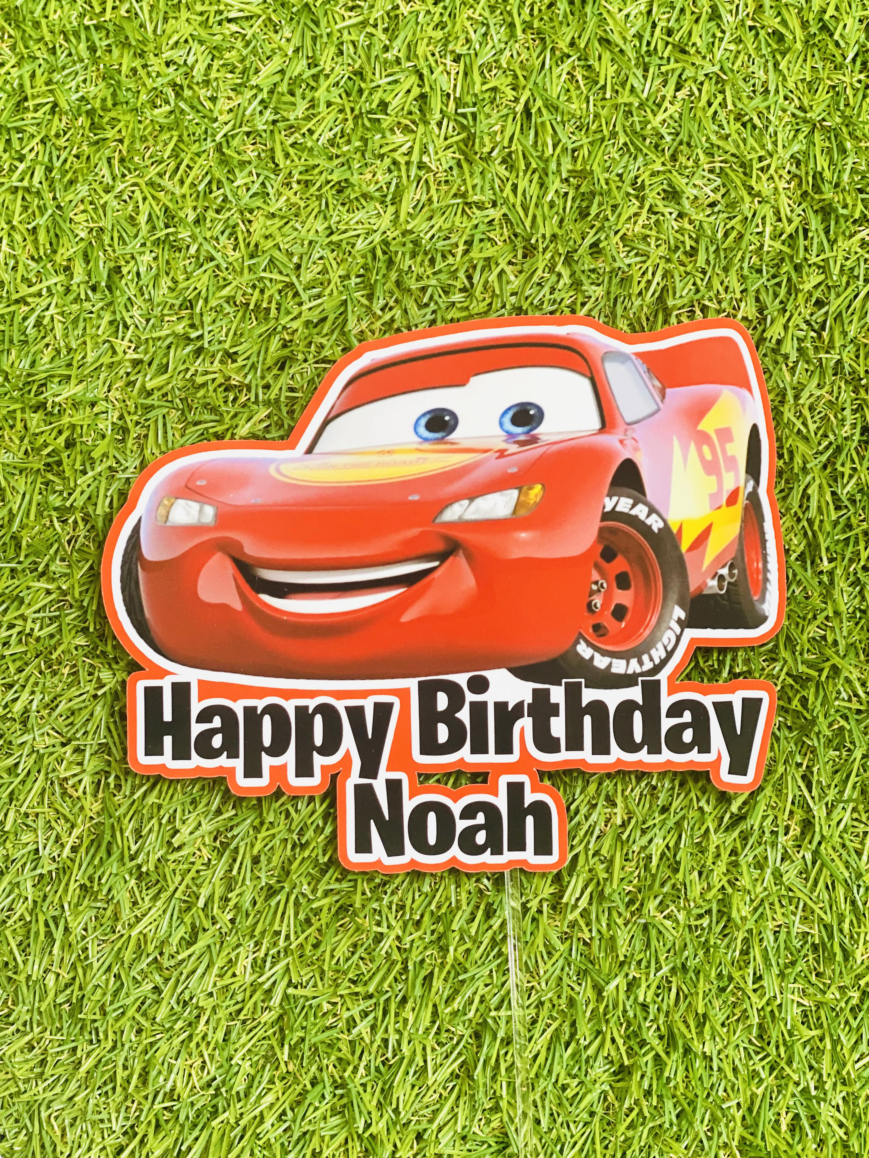 Lightning McQueen Cars 1 Personalised Cake Topper