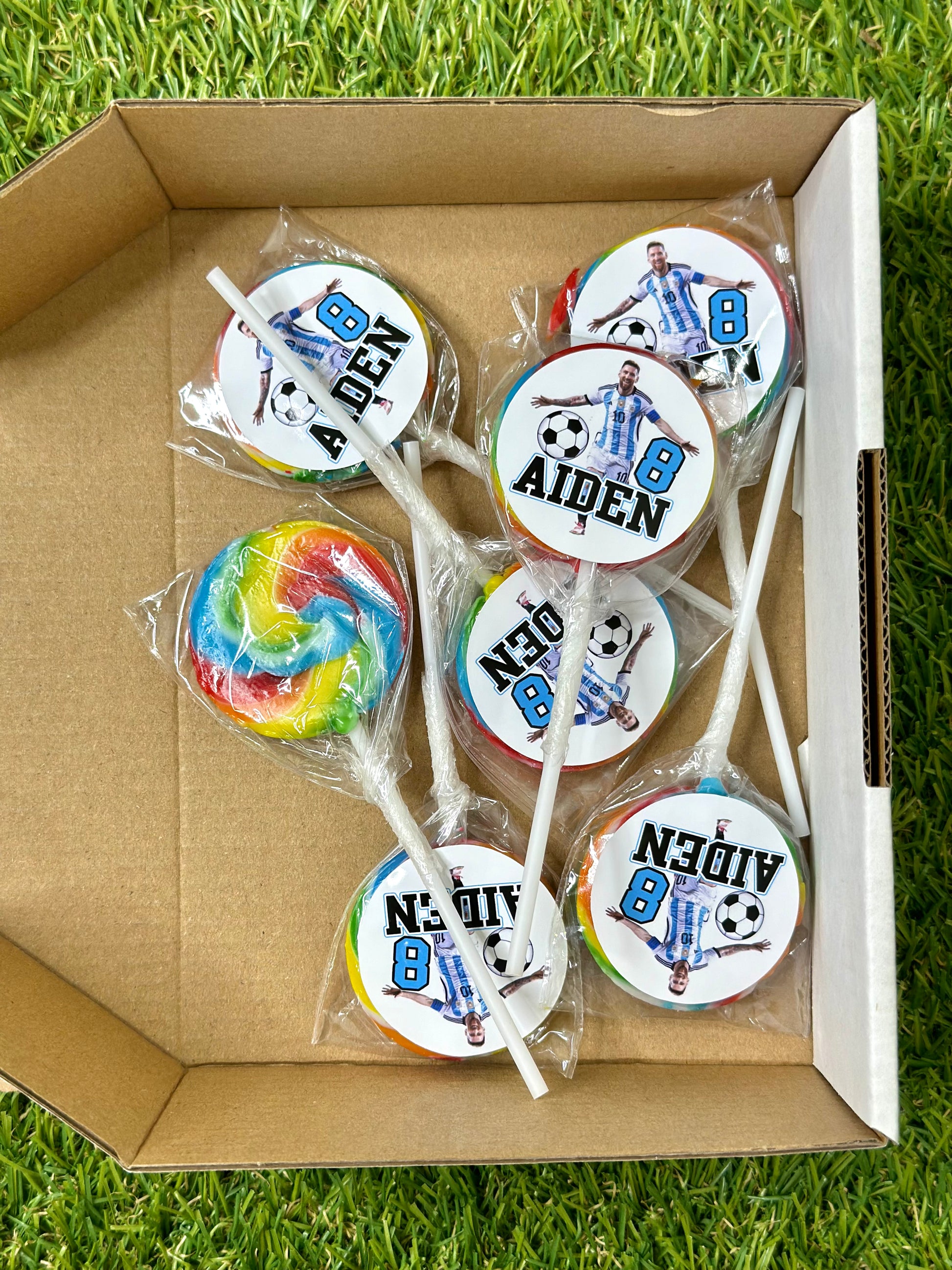 Messi Soccer Football Personalised Birthday Lollipop 10 pack