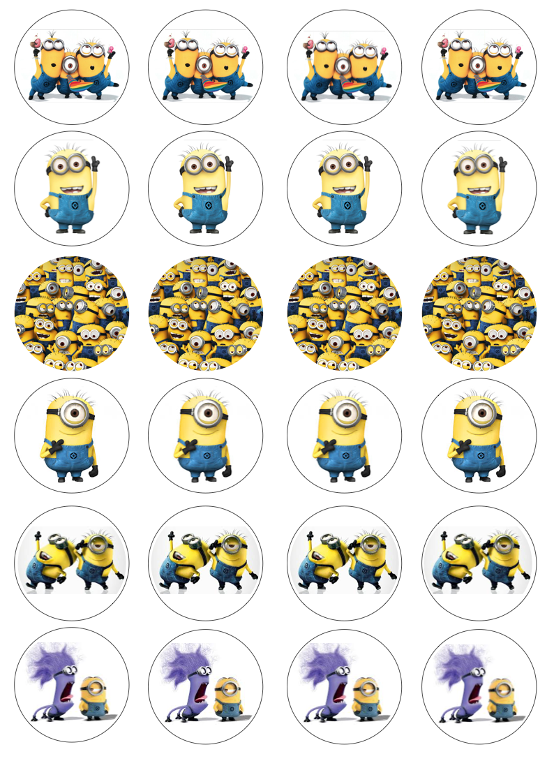 Minion Despicable Me Cupcake Edible Icing Image Toppers