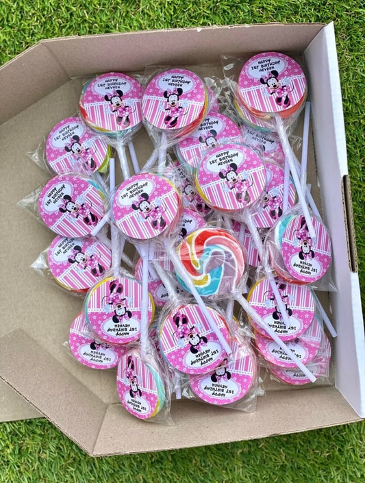 Minnie Mouse #3 Personalised Birthday Lollipop 10 pack