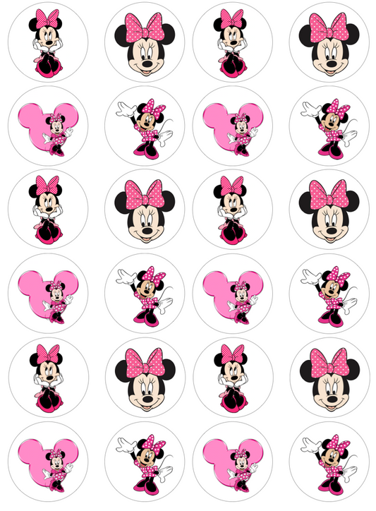 Minnie Mouse Cupcake Edible Icing Image Toppers