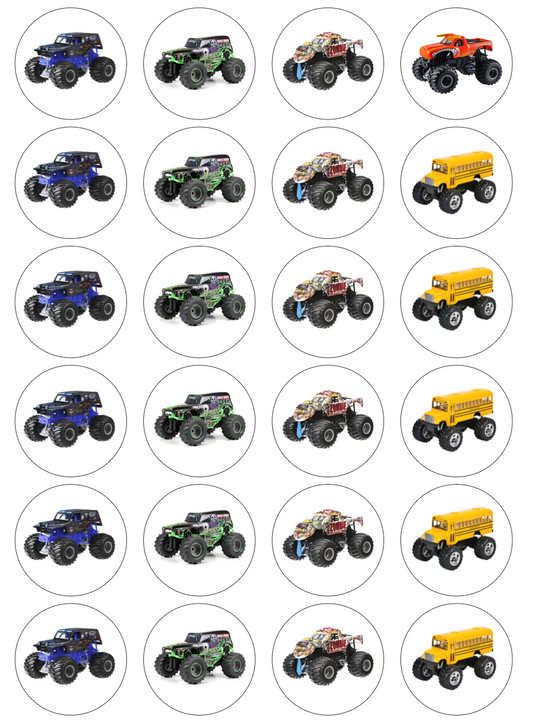 Monster Jam Cupcake Edible Icing Image Toppers