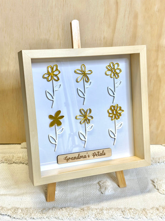 Mother's Day Personalised Flower Petals Hand Drawn Frame