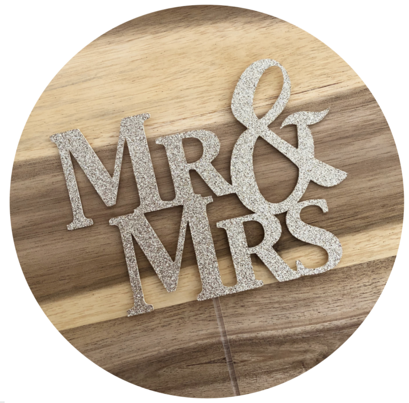 Mr & Mrs #2 Wedding Engagement Personalised Glitter Cake Topper