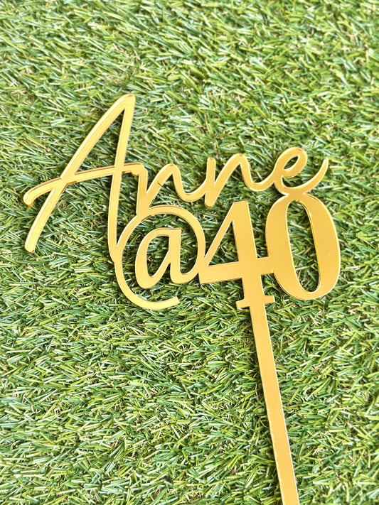 Name @ Age Custom Acrylic Cake Topper