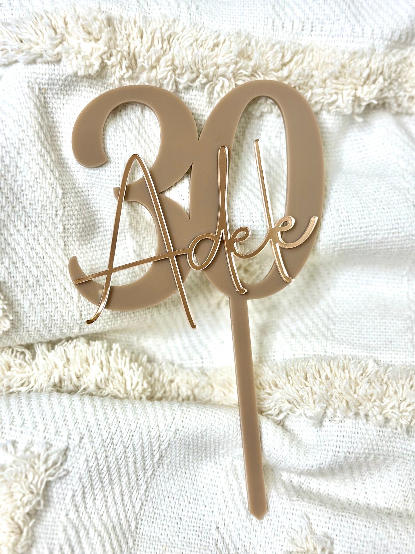 Name Age Double Layer Custom Acrylic Cake Topper