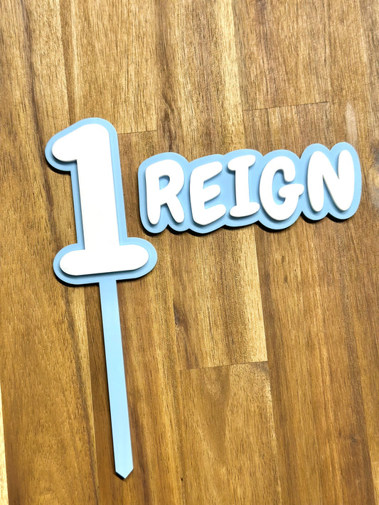 Name and Age Set Custom Acrylic Cake Topper #1