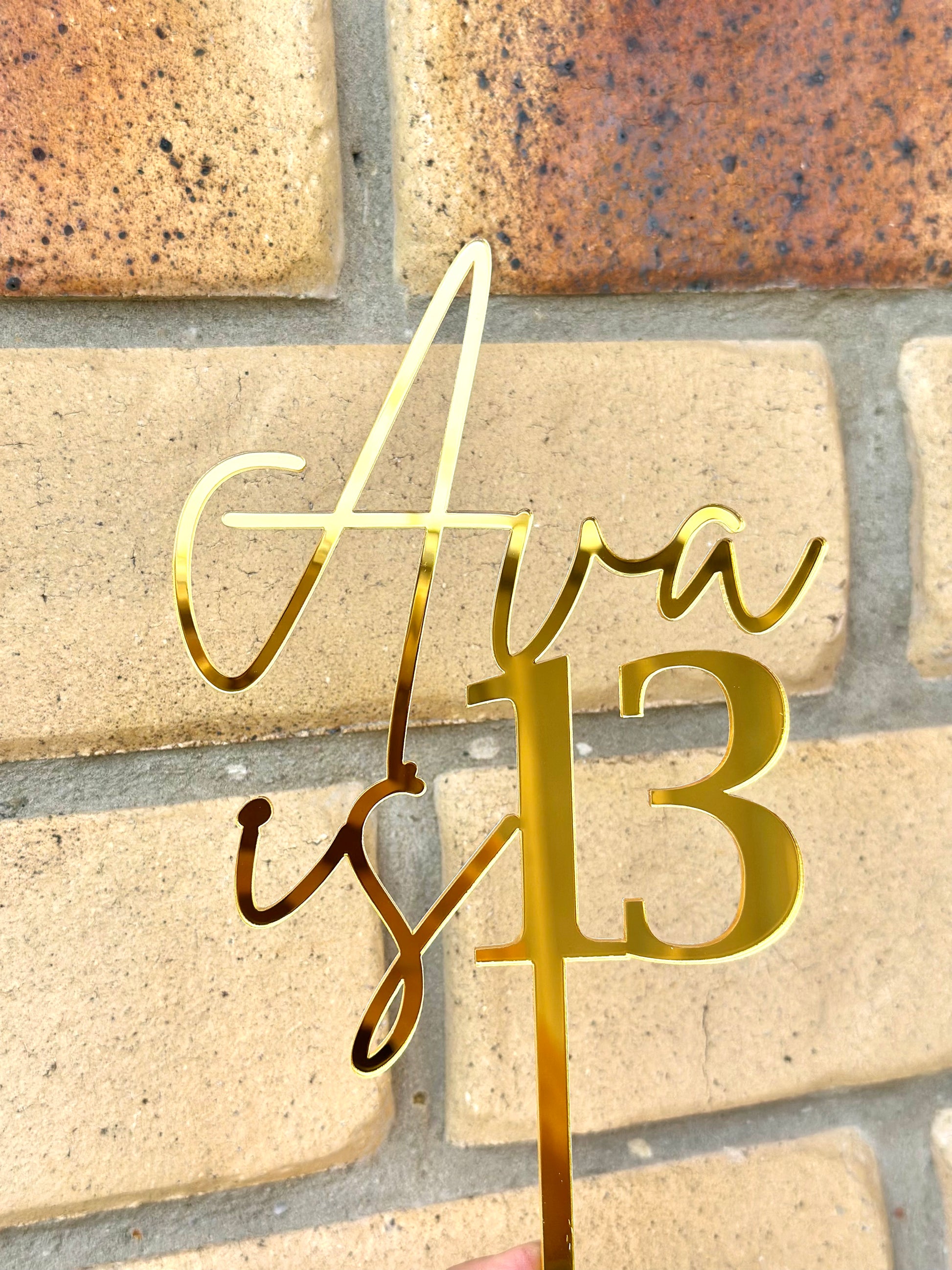 Name is Age 2 Custom Acrylic Cake Topper