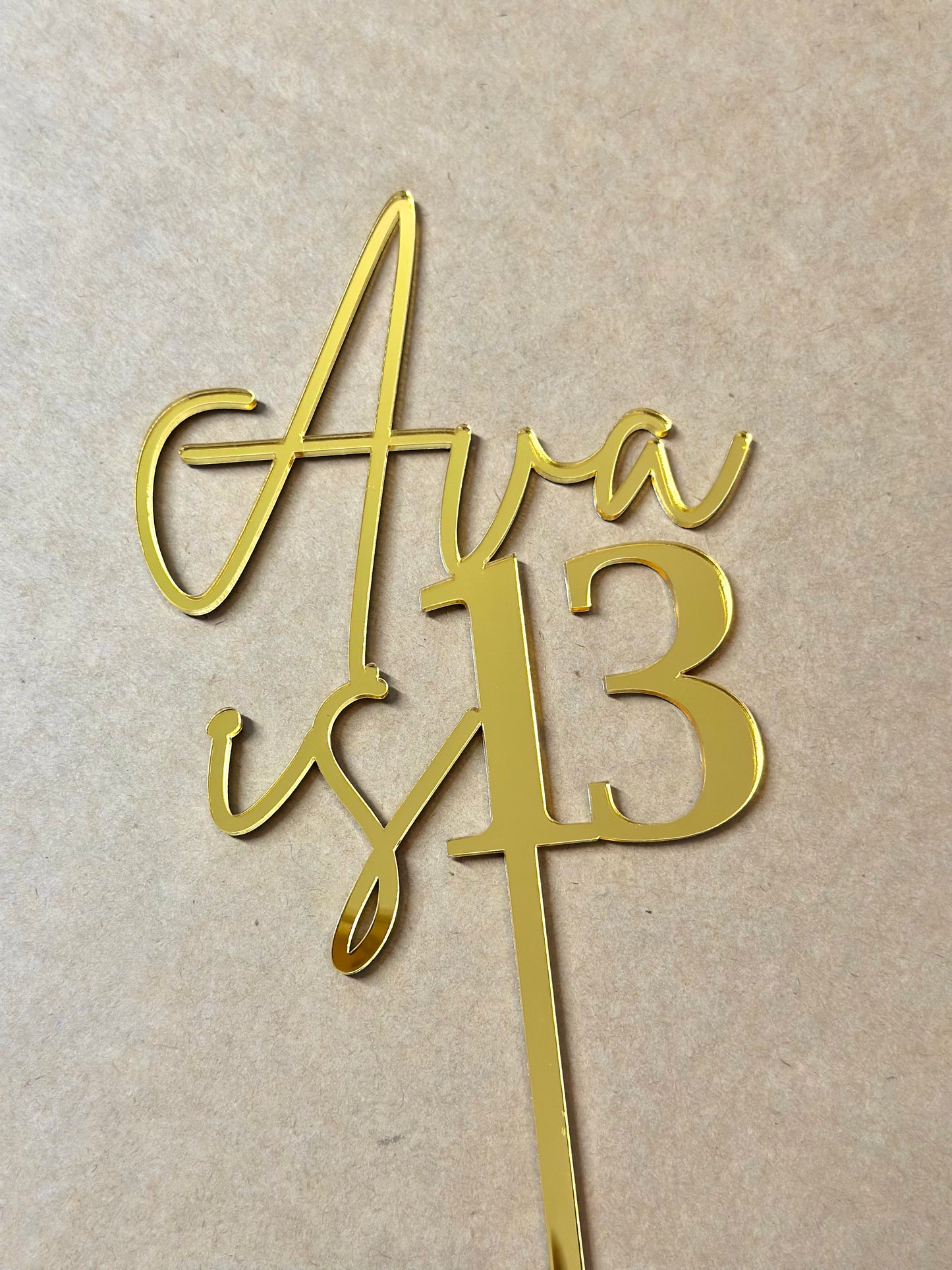 Name is Age 2 Custom Acrylic Cake Topper