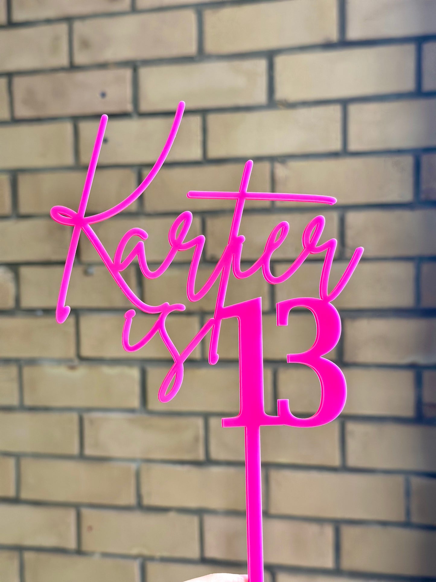 Name is Age 2 Custom Acrylic Cake Topper