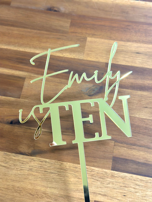 Name is Age Custom Acrylic Cake Topper #4