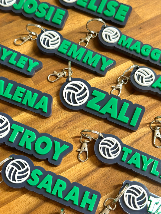 Netball Personalised Name Keyring