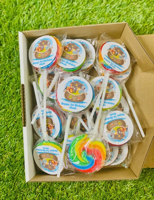 Noah's Ark Personalised Birthday Lollipop 10 pack